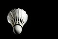 Set Badminton shuttlecock feather professional on isolated black background. Royalty Free Stock Photo