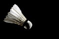 Set Badminton shuttlecock feather professional on isolated black background. Royalty Free Stock Photo