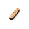 set baked sushi rolls Asia white background isolated Royalty Free Stock Photo