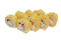 Set of baked sushi rolls isolated on white background Royalty Free Stock Photo