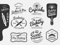 Set of bakery and bread logo labels design