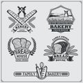 Set of Bakery labels, badges, emblems and design elements. Royalty Free Stock Photo