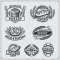 Set of Bakery labels, badges, emblems and design elements. Royalty Free Stock Photo