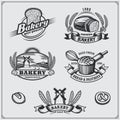 Set of Bakery labels, badges, emblems and design elements. Royalty Free Stock Photo