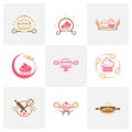 Set of Bakery logo design vector illustration, Creative Bakery logo design concept template, symbols icons Royalty Free Stock Photo