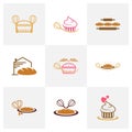 Set of Bakery logo design vector illustration, Creative Bakery logo design concept template, symbols icons Royalty Free Stock Photo