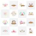 Set of Bakery logo design vector illustration, Creative Bakery logo design concept template, symbols icons Royalty Free Stock Photo