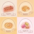 Set of bakery logos. Baking and pastries labels.