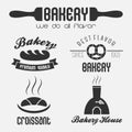 Set of bakery shop logo elements Royalty Free Stock Photo