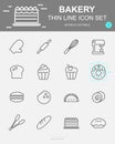 Set of Bakery Vector Line Icons. Includes bread, bakery, cake, cookie and more. 50 x 50 Pixel