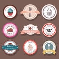 Set of bakery vector logo labels and badges