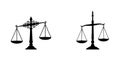 Set Balance Justice Scale Silhouette Royalty Free Stock Photo