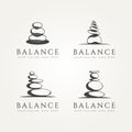 Set of balancing stone minimalist classic logo