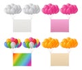 Set of balloons bunches with paper sheets