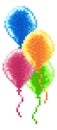 Pixel Art 8 Bit Arcade Video Game Balloons