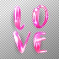 Love helium balloons vector isolated