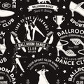 Set of Ballroom dance sport club seamless pattern. Concept for dancer sport pattern background or wallpaper. Dance sport