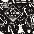 Set of Ballroom dance sport club seamless pattern. Concept for dancer sport pattern background or wallpaper. Dance sport