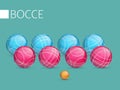 A set of balls to play bocce and petanque. Royalty Free Stock Photo