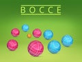 A set of balls to play bocce and petanque. Vector illustration. Royalty Free Stock Photo