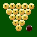 Set of balls to play Russian billiards illustration