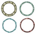 Set of Bamboo Frame Circles Royalty Free Stock Photo