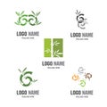 Set Bamboo Logo Template vector icon illustration design Royalty Free Stock Photo