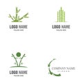 Set Bamboo Logo Template vector icon illustration design Royalty Free Stock Photo