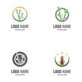 Set Bamboo Logo Template vector icon illustration design Royalty Free Stock Photo