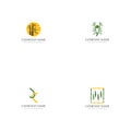 Set Bamboo Logo Template vector icon illustration design Royalty Free Stock Photo
