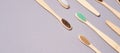 Set of bamboo toothbrushes. Different color