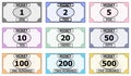 Set of banknotes for playing Board games vector play money