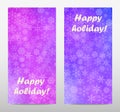 Set banner with snowflakes