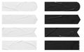 Set of banner Black and White stickers mock up. Blank tags labels of different shapes,