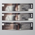 Set of banner coffee