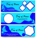 Set banner for day of peace with blue color