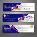 Set banner design template. Happy Independence Day Philippines modern background