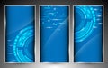 Set of 3 banner digital technology concept