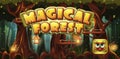 Set banner and icon for the computer game magic forest Royalty Free Stock Photo