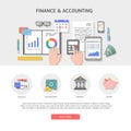 Set banner and icons finance and accounting