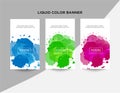 Set banner modern abstract vector backgrounds. Flat geometric liquid shapes with various colors. Modern vector templates,