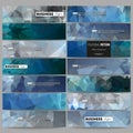 Set of banners. Abstract blue polygonal background, colorful backdrop, modern stylish vector texture. Royalty Free Stock Photo