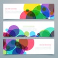 Set of banners with abstract colorful circles Royalty Free Stock Photo