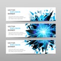 Set of banners.Blue abstract explosion banner.