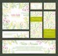 Set of banners, business card, frame, invitations