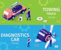 Set of Banners for Car Repair, Assistance Service