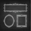 Chalk sketch of vintage frames Royalty Free Stock Photo