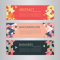 Set banners collection with abstract soft color polygonal mosaic backgrounds. Royalty Free Stock Photo