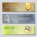 A set of banners with drinks. Royalty Free Stock Photo