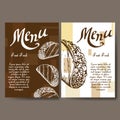 Set of banners of fast food design. Cards with sketch taco. Template menu with place for text for cafe Royalty Free Stock Photo